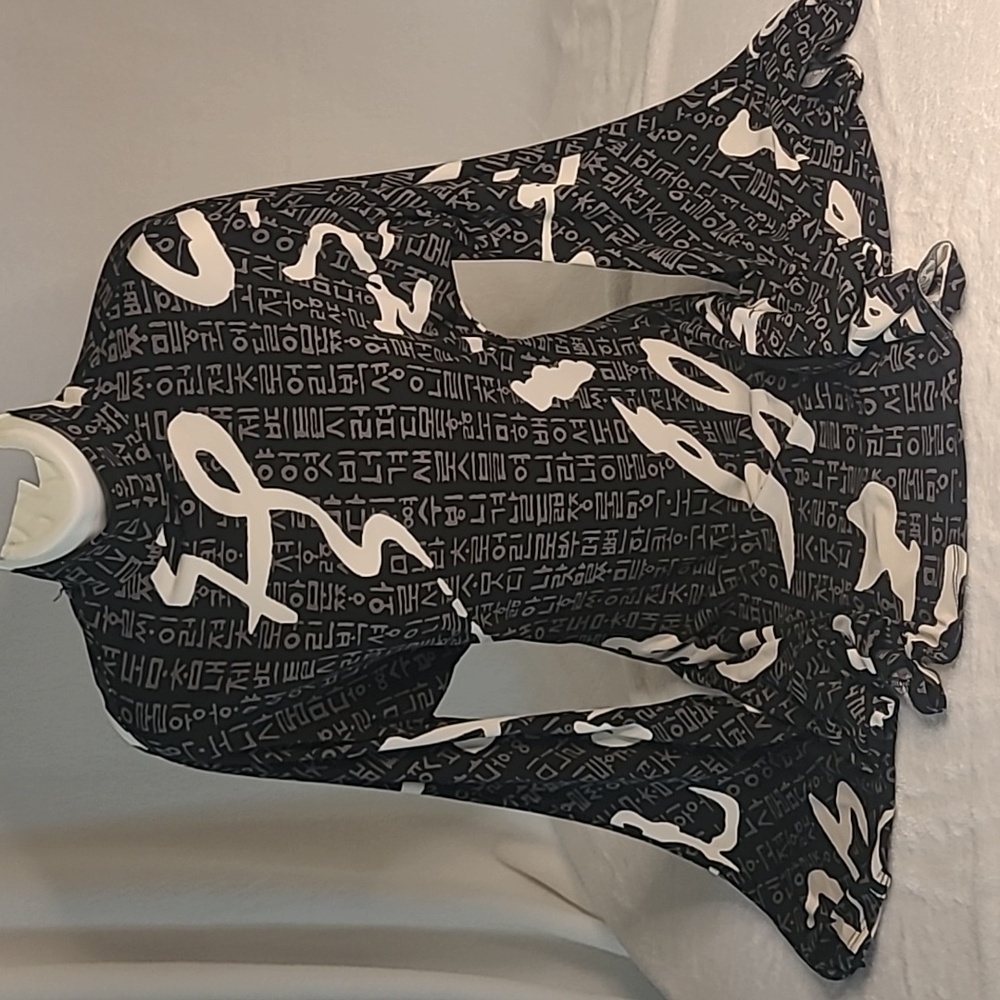 Butterfly short dress, black and white,  very stretchy fabric